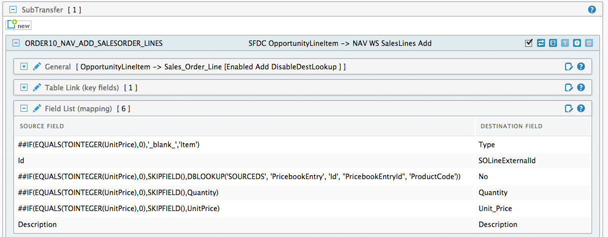 skipfield function under a sub transfer