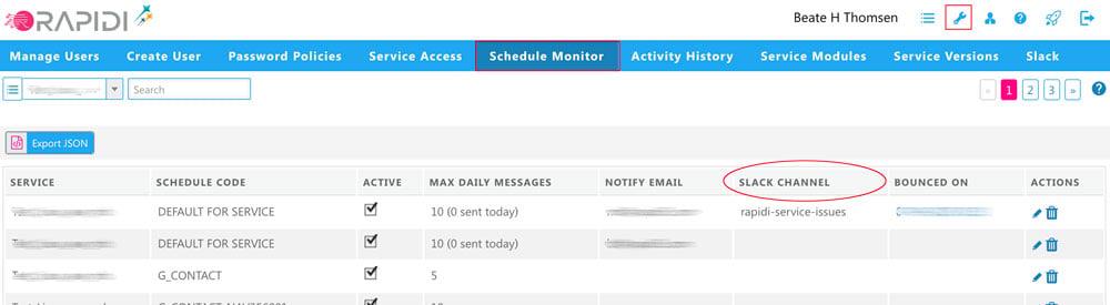Schedule Monitor with a Slack channel added alongside email as a notification destination