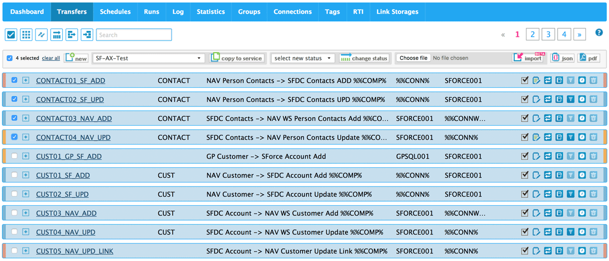 selecting contacts on page 1 selecting contacts on page 1